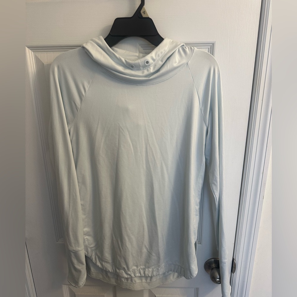 Athleta UPTEMPO HOODIE SWEATSHIRT Women’s Small Light Baby Blue Long Sleeve